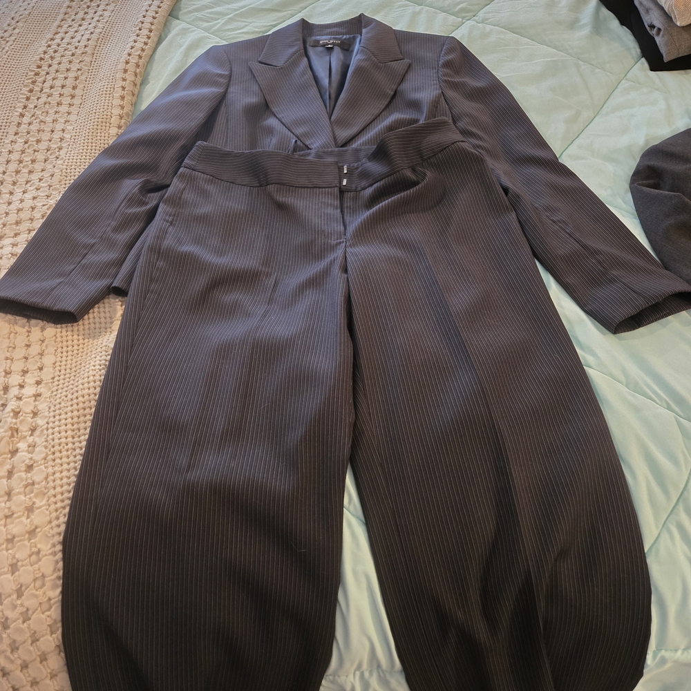 Women's Gray Pinstripe Suit Set